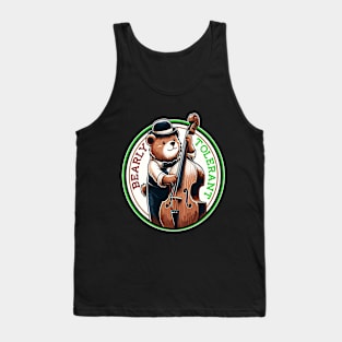 Bass Playing Bear, Gentleman Musician Tank Top